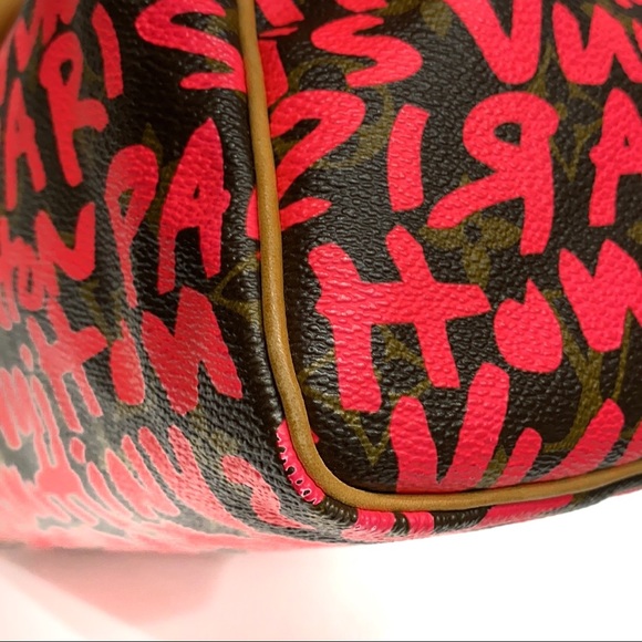 Louis Vuitton Speedy 30 Pink Brown Graffiti Sprouse Carryall Top HandleBag - Picture 7 of 16